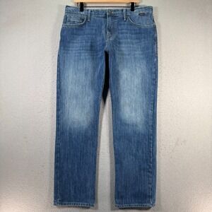 Mavi Matt Jeans Mens 35x32 Blue Lightwash Relaxed Straight‎ Leg Denim Comfort